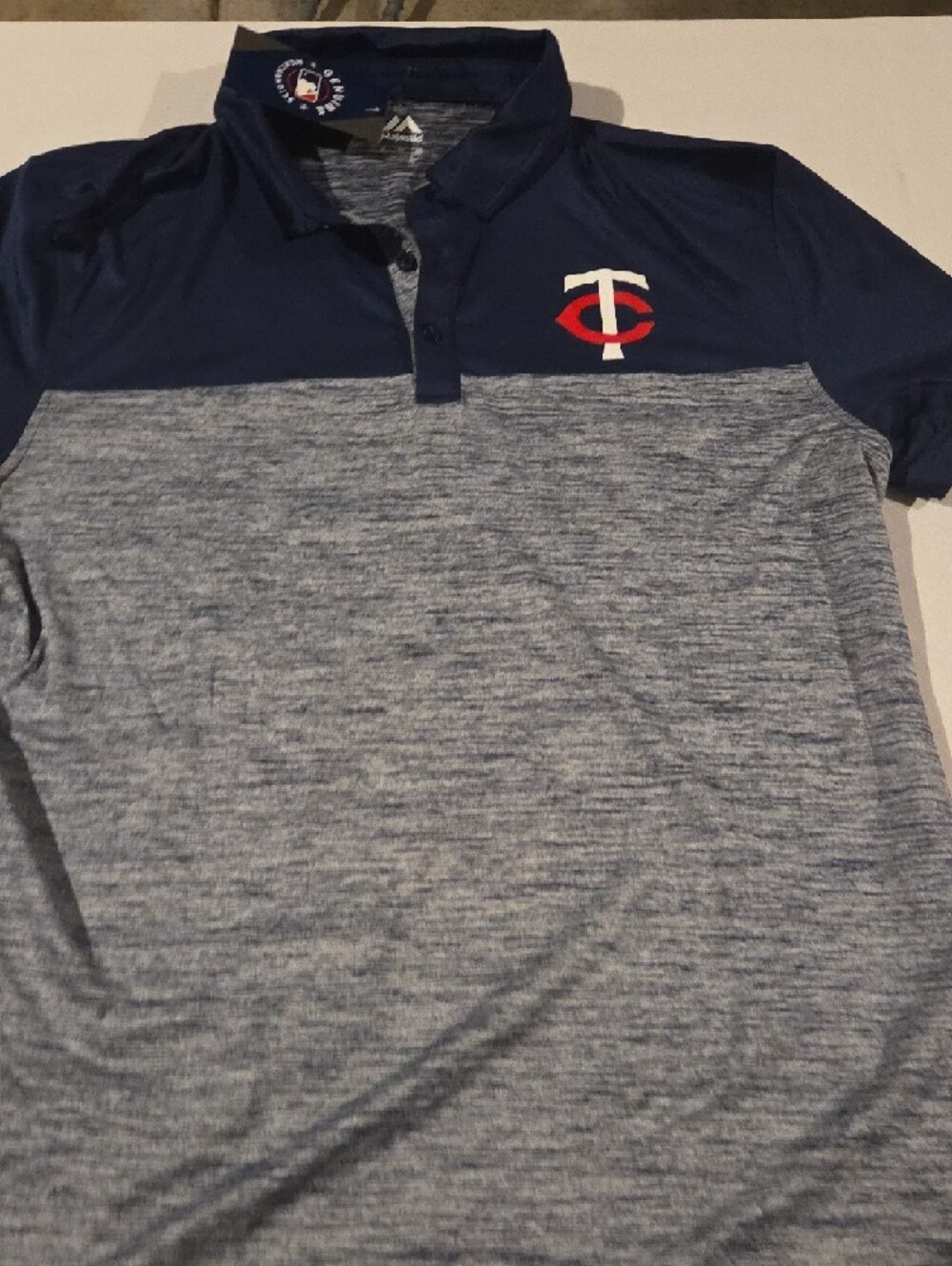 Majestic Navy and Heather Gray Team Polo - Picture 4 of 6